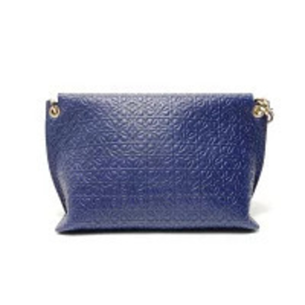 Loewe Repeat Anagram Avenue Chain Shoulder Bag Navy Blue